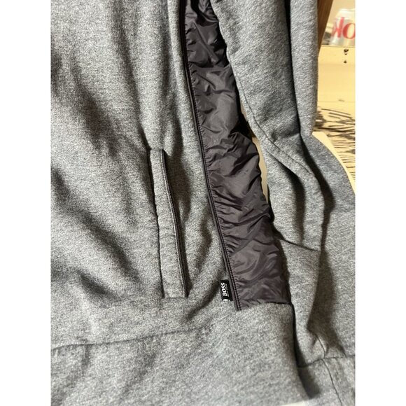 Hugo Boss Tracksuit Jacket Full Zip Sweater Men Size XL Gray Flaw Read.     O - Picture 3 of 8